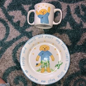 Kelly B. Rightsell designs for pickles. Little boy plate and cup.